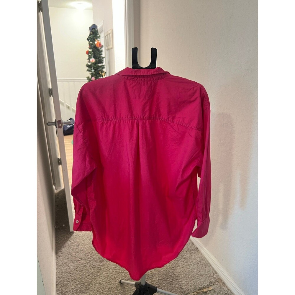 Maeve by Anthropologie Oversized Pink Button Down Shirt Dress Women’s Size Large - Picture 4 of 9
